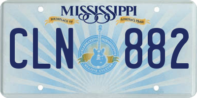 MS license plate CLN882