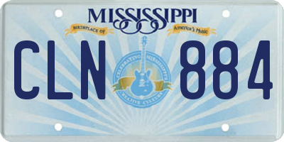 MS license plate CLN884