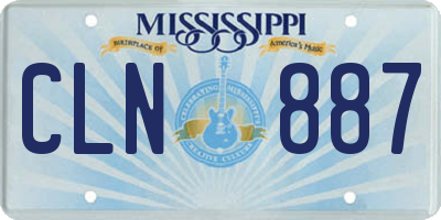 MS license plate CLN887