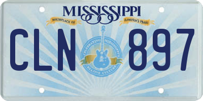 MS license plate CLN897
