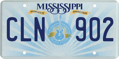 MS license plate CLN902