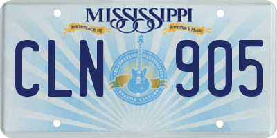 MS license plate CLN905
