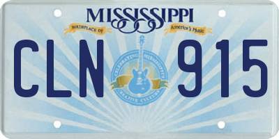 MS license plate CLN915