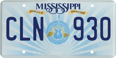 MS license plate CLN930