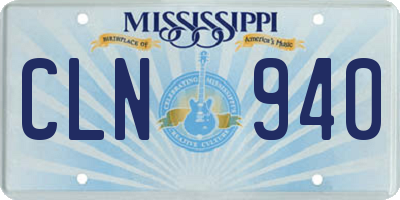 MS license plate CLN940