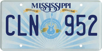 MS license plate CLN952