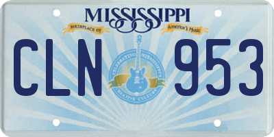 MS license plate CLN953
