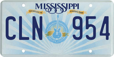 MS license plate CLN954