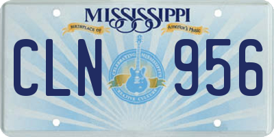 MS license plate CLN956