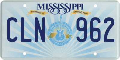 MS license plate CLN962