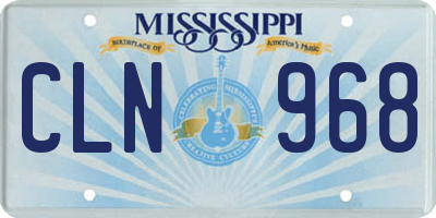 MS license plate CLN968