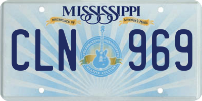 MS license plate CLN969