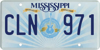 MS license plate CLN971