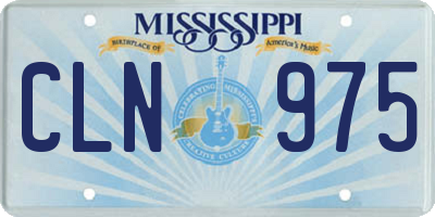 MS license plate CLN975