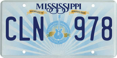 MS license plate CLN978