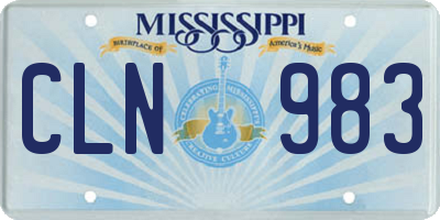 MS license plate CLN983