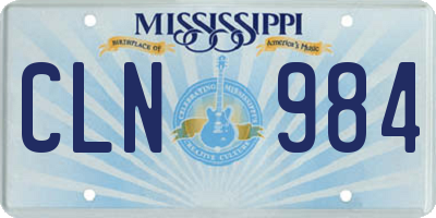 MS license plate CLN984