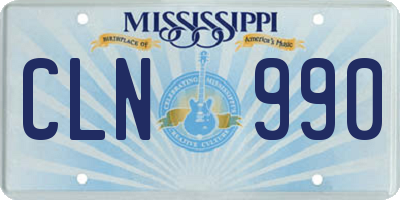 MS license plate CLN990