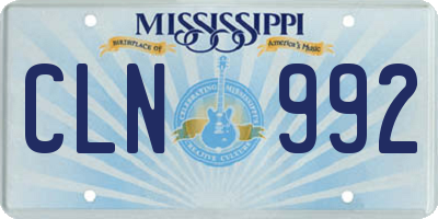 MS license plate CLN992