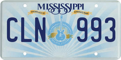 MS license plate CLN993