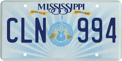 MS license plate CLN994