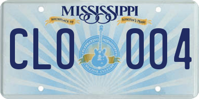 MS license plate CLO004