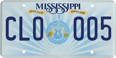 MS license plate CLO005