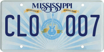 MS license plate CLO007