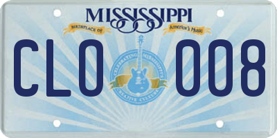 MS license plate CLO008