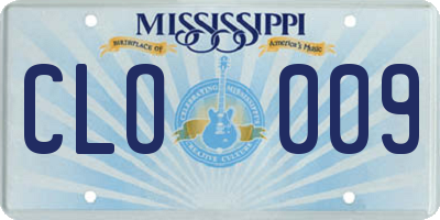 MS license plate CLO009