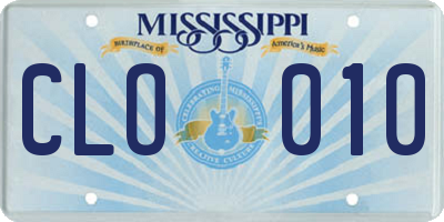MS license plate CLO010