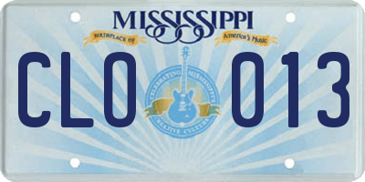 MS license plate CLO013