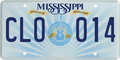 MS license plate CLO014