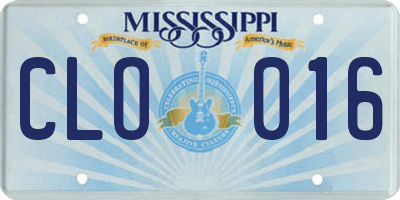 MS license plate CLO016