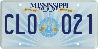 MS license plate CLO021