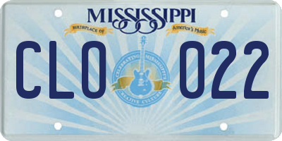 MS license plate CLO022