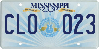MS license plate CLO023