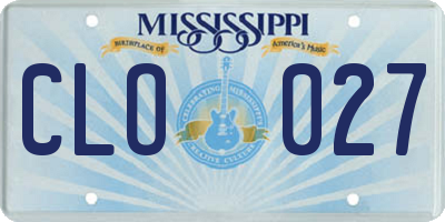 MS license plate CLO027