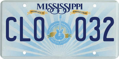 MS license plate CLO032
