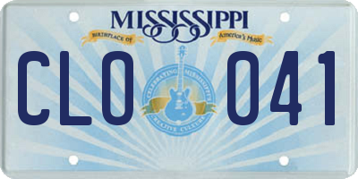 MS license plate CLO041