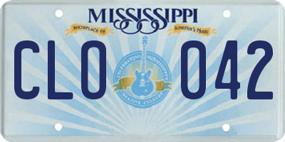MS license plate CLO042
