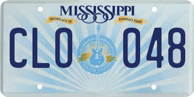 MS license plate CLO048