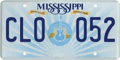 MS license plate CLO052