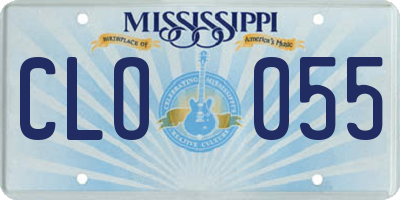 MS license plate CLO055