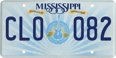 MS license plate CLO082