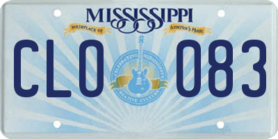 MS license plate CLO083