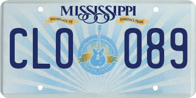 MS license plate CLO089