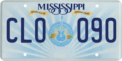 MS license plate CLO090