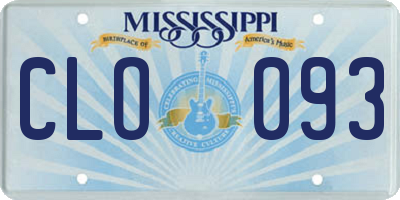 MS license plate CLO093
