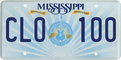 MS license plate CLO100